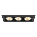 SLV ceiling recessed luminaire KADUX TRIPLE square IP20, black dimmable