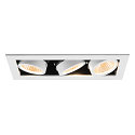 SLV ceiling recessed luminaire KADUX TRIPLE square IP20, black, white dimmable