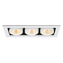 SLV ceiling recessed luminaire KADUX TRIPLE square IP20, black, white dimmable