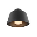 SLV outdoor ceiling luminaire PHOTONI with spacer, conical E27 IP65, black matt dimmable