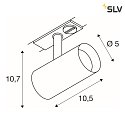 SLV LED 1-Phasen Strahler NOBLO® SPOT, rund, 6W 3000K 750lm 32°, CRi >90, IP20, dimmbar, grau