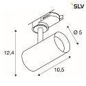 SLV Faretto trifase NOBLO® SPOT rotondo, rotazione cardanica IP20, nero dimmerabile
