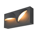 SLV LED Auenwandleuchte LID I DOUBLE, IP65 IK07, eckig, 29W 2700/3000K (CCT Switch) 2000lm 2x100, dimmbar, drehbar, anthrazit