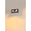 SLV LED Auenwandleuchte LID I DOUBLE, IP65 IK07, eckig, 29W 2700/3000K (CCT Switch) 2000lm 2x100, dimmbar, drehbar, anthrazit