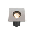 SLV floor recessed luminaire DASAR S square, swivelling, passable, switchable IP67, stainless steel 