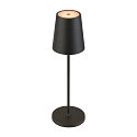 Lampada da tavolo a batteria VINOLINA TWO IP65, nero dimmerabile