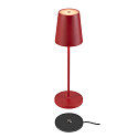 SLV LED Akku-Tischleuchte VINOLINA TWO, 2200/2700/3000K, 140/170/190m, IP65, dimmbar, rot