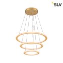 SLV Luci a sospesione ONE FLAT TRIPLE IP20, ottone, nero dimmerabile