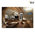SLV Luci a sospesione ONE FLAT TRIPLE IP20, ottone, nero dimmerabile