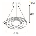 SLV Luci a sospesione ONE FLAT TRIPLE IP20, ottone, nero dimmerabile