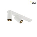 SLV ceiling luminaire KAMI DOUBLE LONG 2 flames GU10 IP20, black, white