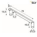 SLV ceiling luminaire KAMI 3 flames GU10 IP20, black