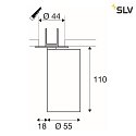 SLV Deckeneinbauleuchte KAMI, 1x GU10, max. 10W, IP20, weiß