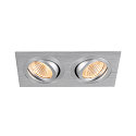 SLV Deckeneinbauring NEW TRIA 155, IP20, 17 x 9 x 4cm, 2-flammig, ohne LED Module + Treiber, aluminium