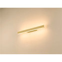 SLV LED Wandaufbauleuchte ONE LINEAR 50 PHASE, Up/Down, IP44, 52.2cm, 14W 2700/3000K (CCT Switch), CRi >90, dimmbar, messing
