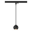 SLV 3-phase pendant luminaire LIGHT EYE 90 down, ball shaped GU10 IP20, black matt dimmable