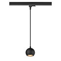 SLV 3-phase pendant luminaire LIGHT EYE 90 down, ball shaped GU10 IP20, black matt dimmable