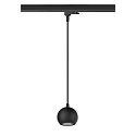 SLV 3-phase pendant luminaire LIGHT EYE 90 down, ball shaped GU10 IP20, black matt dimmable