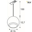 1-phase pendant luminaire LIGHT EYE® 150 GU10 IP20