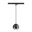 SLV 3-phase pendant luminaire LIGHT EYE 150 down, ball shaped GU10 IP20, black matt dimmable