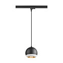 SLV 3-phase pendant luminaire LIGHT EYE 150 down, ball shaped GU10 IP20, black matt dimmable