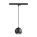 SLV 3-phase pendant luminaire LIGHT EYE 150 down, ball shaped GU10 IP20, black matt dimmable