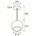 SLV Luci a sospesione LIGHT EYE® 150 GU10 IP20, bianco dimmerabile SLV Luci a sospesione LIGHT EYE® 150 GU10 IP20, bianco dimmerabile
