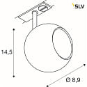 SLV 1-Projecteur monophasé LIGHT EYE® 90 pivotant, rotatif GU10 IP20, blanche gradable