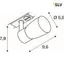 SLV 1-Projecteur monophasé PURI 2.0 - DOME semi-circulaire, réglable GU10 IP20, gris gradable