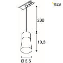 SLV Apparecchio a sospensione monofase PURI 2.0 - CONE conico GU10 IP20, nero dimmerabile