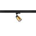 SLV 3-Phasen-Strahler PURI 2.0 TUBE, GU10 max. 6W, drehbar und schwenkbar, schwarz / gold