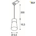 Apparecchio a sospensione trifase PURI 2.0 - CONE conico GU10 IP20, nero dimmerabile