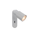 Lampada da parete e soffitto PURI 2.0 - TUBE angolare, con interruttore GU10 IP20, grigio dimmerabile