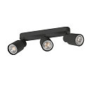 SLV wall and ceiling luminaire PURI 2.0 - TUBE 3 flames, long GU10 IP20, black dimmable