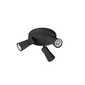 SLV wall and ceiling luminaire PURI 2.0 - CONE 3 flames, round GU10 IP20, black dimmable