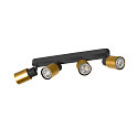 SLV wall and ceiling luminaire PURI 2.0 - TUBE 4 flames, long GU10 IP20, gold, black dimmable