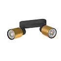SLV wall and ceiling luminaire PURI 2.0 - TUBE 2 flames, long GU10 IP20, gold, black dimmable