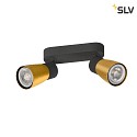 SLV Applique et plafonnier PURI 2.0 - DOME à 2 flammes, langue GU10 IP20, or, noir gradable