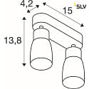 SLV Applique et plafonnier PURI 2.0 - DOME à 2 flammes, langue GU10 IP20, or, noir gradable