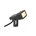LED Erdspie-Leuchte SYNA WIDE, IP65 IK06, eckig, neigbar, IP-Steckerkabel, seeluft-bestndig, schwarz, 5.5W 3000K 650lm 115