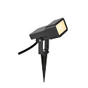 SLV LED Erdspie-Leuchte SYNA WIDE, IP65 IK06, eckig, neigbar, IP-Steckerkabel, seeluft-bestndig, schwarz, 5.5W 3000K 650lm 115