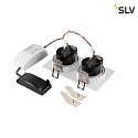SLV LED Deckeneinbauleuchte NEW TRIA® 155 PHASE, quadratisch, 2-flammig, dimmbar, starr, 13.6W 2700K 1220lm 38°, weiß