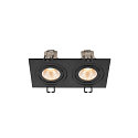 SLV LED Deckeneinbauleuchte NEW TRIA 155 PHASE, quadratisch, 2-flammig, dimmbar, starr, 13.6W 2700K 1220lm 38, schwarz