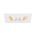 LED Deckeneinbauleuchte NEW TRIA 155 PHASE, quadratisch, 2-flammig, dimmbar, starr, 13.6W 3000K 1280lm 38, wei