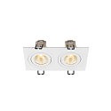 SLV LED Deckeneinbauleuchte NEW TRIA 155 PHASE, quadratisch, 2-flammig, dimmbar, starr, 13.6W 3000K 1280lm 38, wei