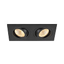 LED Deckeneinbauleuchte NEW TRIA 155 PHASE, quadratisch, 2-flammig, dimmbar, starr, 13.6W 3000K 1280lm 38, schwarz