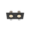 SLV LED Deckeneinbauleuchte NEW TRIA 155 PHASE, quadratisch, 2-flammig, dimmbar, starr, 13.6W 3000K 1280lm 38, schwarz