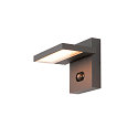 SLV outdoor wall luminaire ABRIDOR HYBRID with sensor, switchable, wired through IP65, anthracite 
