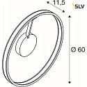 SLV wall and ceiling luminaire ONE PHASE Ø60CM up / down, CCT Switch, ring shape IP20, white matt dimmable