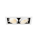 SLV ceiling recessed luminaire KADUX DOUBLE 2 flames, DALI controllable, cardanic swivelling IP20, white dimmable